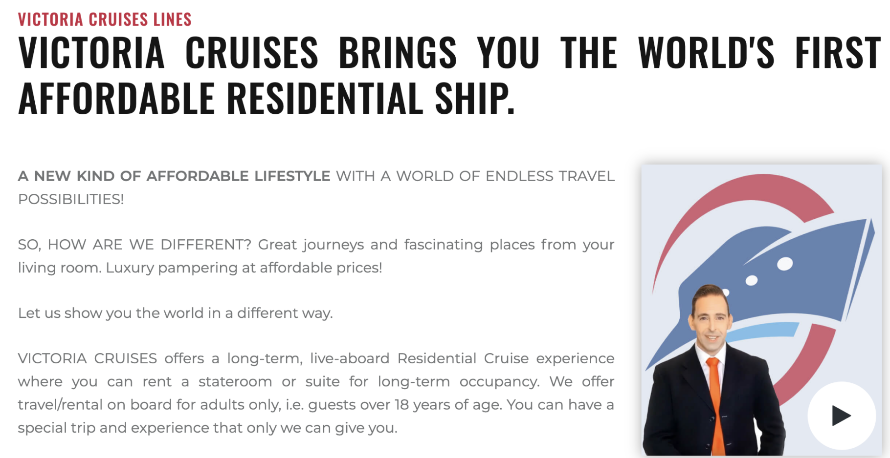 "Darryl Marks" spruiks Victoria Cruises Line  